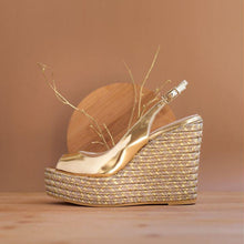 Isabel Wedge - Gold Leather