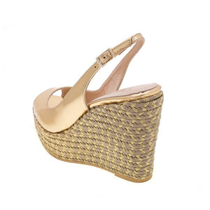 Isabel Wedge - Gold Leather