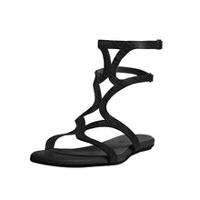 Sofia Black Gladiator flat sandal