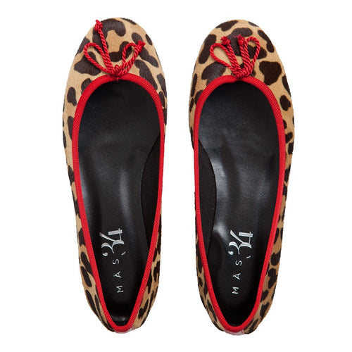 JB BALLERINA LEOPARD COWHIDE PONY HAIR EFFECT AND RED
