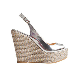 Isabel Wedge - Silver Leather is one of Barcemoda’s classic ladies wedge heels.